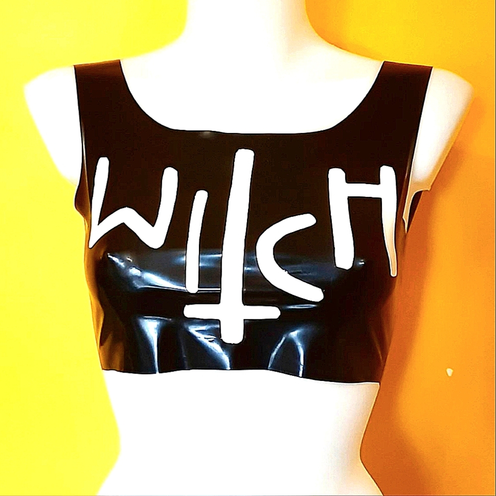 Latex rubber crop top
